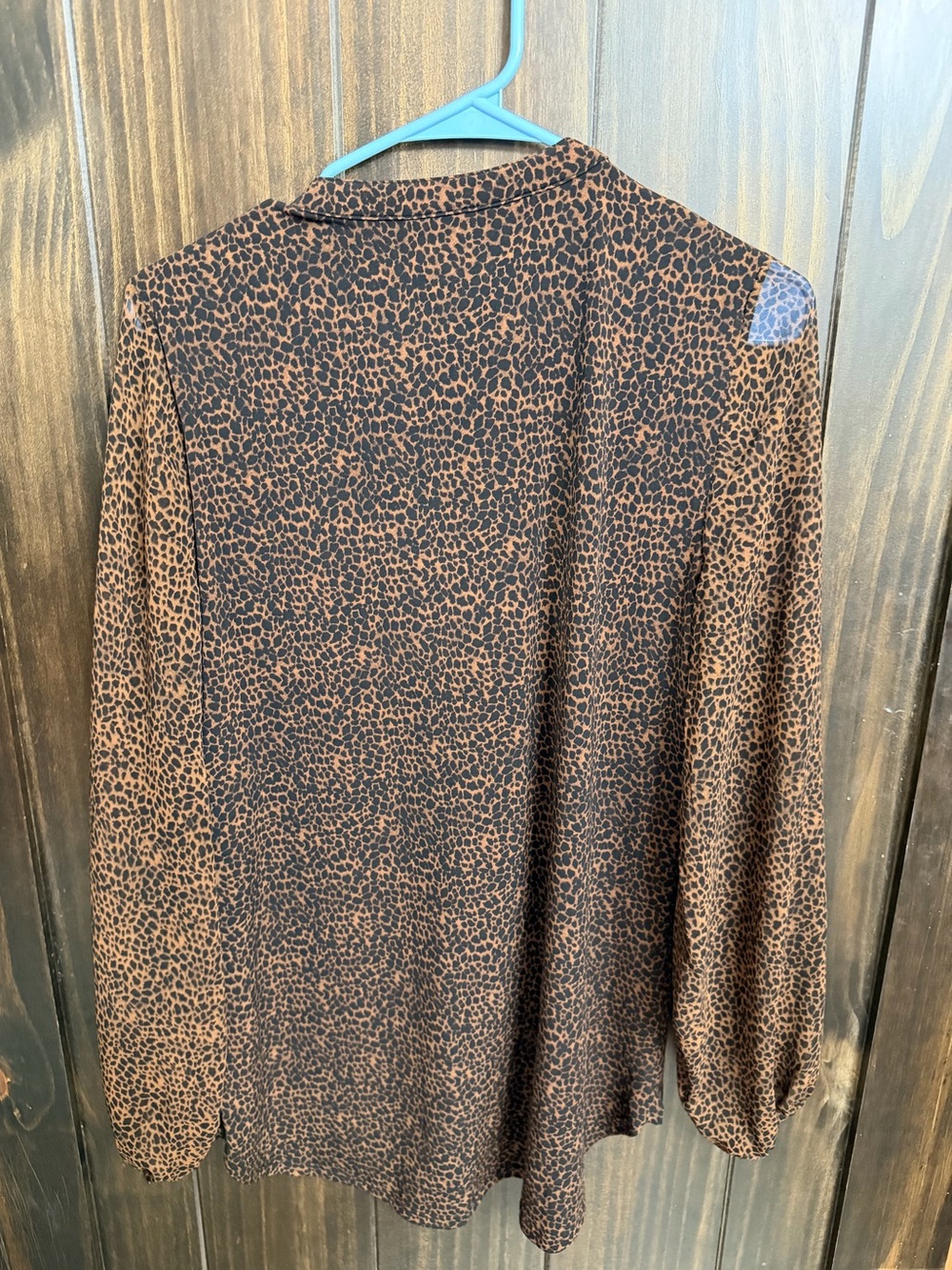 Leopard Print Tunic with sheer sleeves-Small - Picture 6 of 7